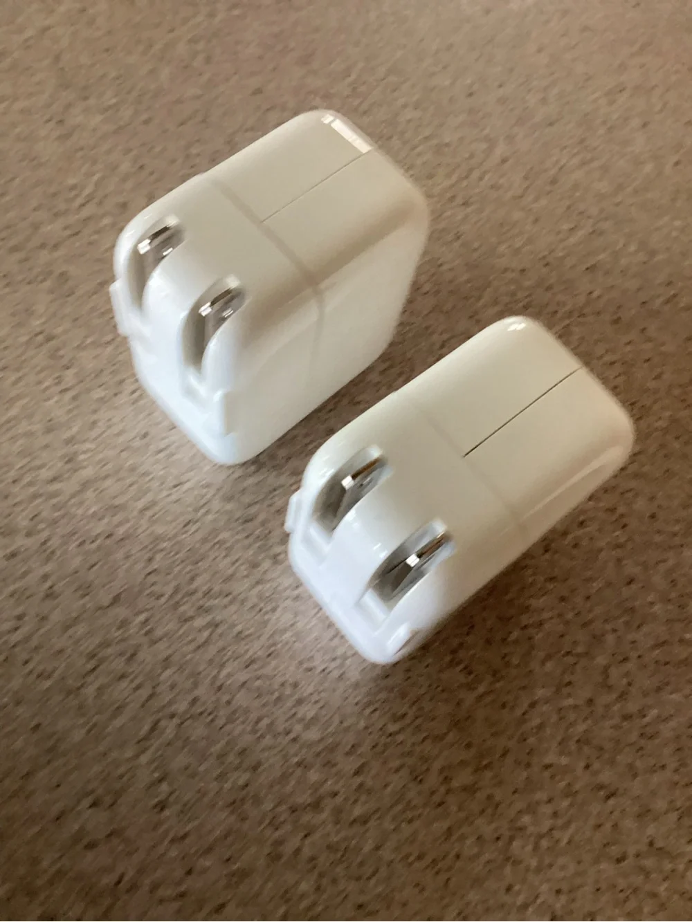 Set of TWO Apple 10W USB Power Adapters / Charging Cubes for iPad and iPhone